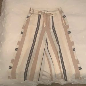 Anthropologie Linen striped pants